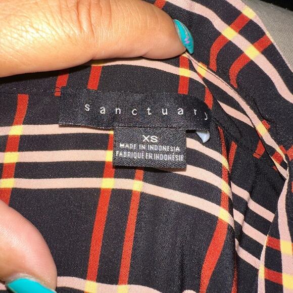 ANTHROPOLOGIE SANCTUARY Button Up Top Black Striped Women’s Size XS - Picture 9 of 9